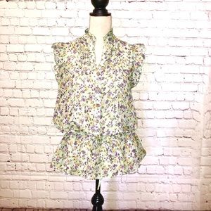 Mine Ruffled cap sleeve blouse